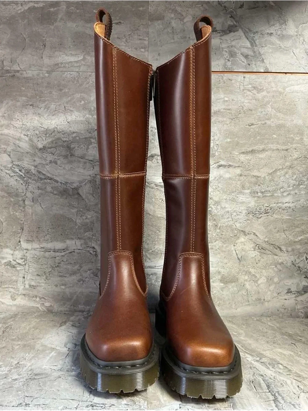 Dr. Martens AMAAYAH KNEE HIGH LEATHER BOOTS